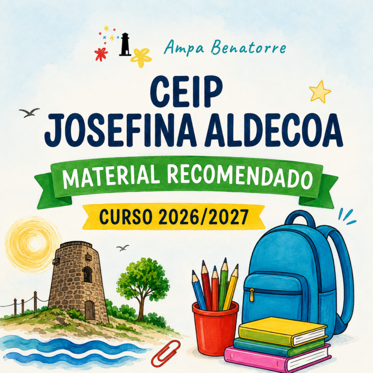 Materiales escolares recomendados para Primaria- CURSO 2026/2027